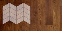 Инженерная доска Lab Arte Елка Chevron Французская Дуб Селект Табак лак 400/337х110х14/60°