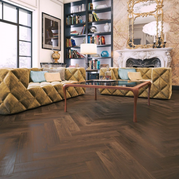 SPC ламинат Primavera Herringbone Орех американский Браш 3290