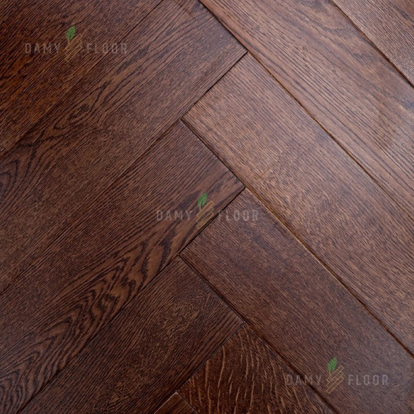 Массивная доска Damy Floor Luxury Английская елочка Каштановый Евростандарт 600 мм
