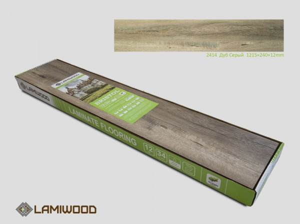 Ламинат Lamiwood Bristol Дуб Серый 2414
