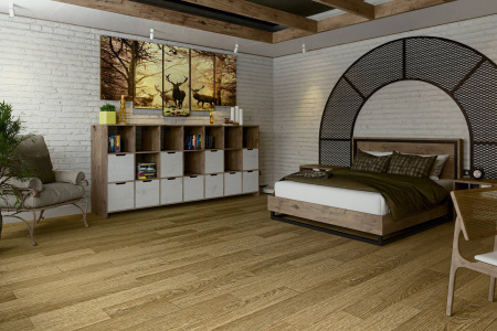 LVT Ламинат Damy Floor Family 2.5/43 4V 190902EL-07F Дуб Золотой 1227x187