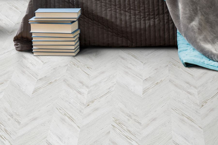Пробковый пол Corkstyle Print Cork Chevron White замковый