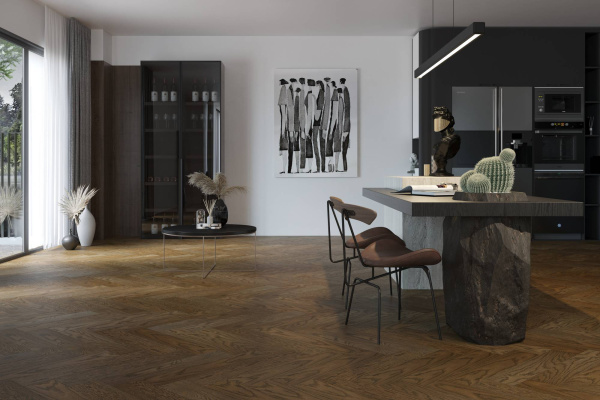 SPC Паркет Quartz Parquet Английская Елка 5/43 4V 33-413 Дуб Брауни 635x127