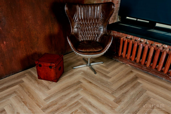 ПВХ плитка, кварц виниловый ламинат Vinilam Parquet Herringbone Классический IS11166