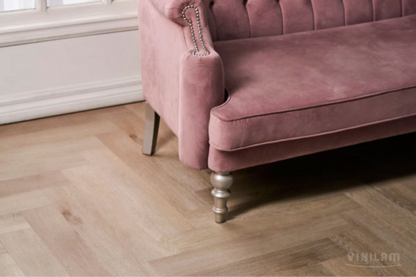 ПВХ плитка, кварц виниловый ламинат Vinilam Parquet Herringbone Glue Скандинавский GD11188