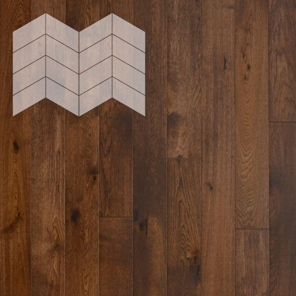 Инженерная доска Lab Arte Елка Chevron Французская Дуб Натур Коньяк Лак 400/348х90х14/60°