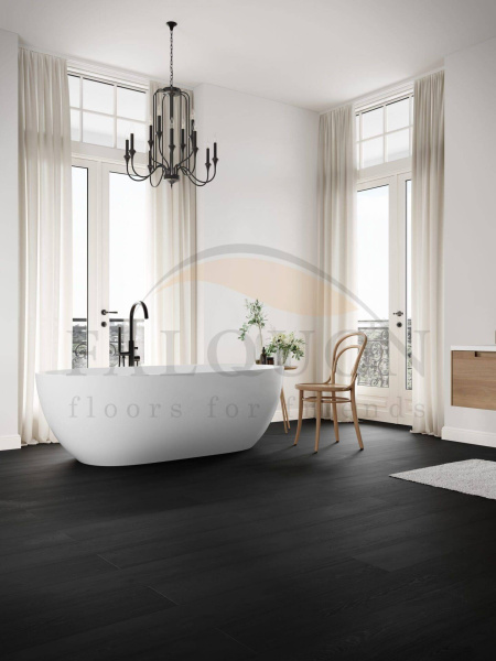SPC Ламинат Falquon The Floor Wood 6/33 4V DU190 Черное Дерево 1500x200