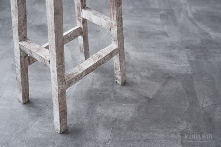 ПВХ плитка, кварц виниловый ламинат Vinilam Ceramo Stone Glue Серый Бетон 61602