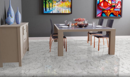 Ламинат Falquon Blue Line Stone Carrara Marmor глянец D2921