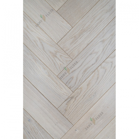 Массивная доска Damy Floor Luxury Английская елочка Ванильный Евростандарт 600 мм