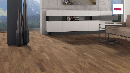 Инженерная доска Haro Strip Allegro Series Американский Орех Эксквизит 537910