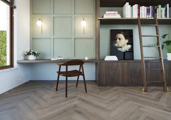 SPC ламинат Invictus Maximus Herringbone River Oak Trout