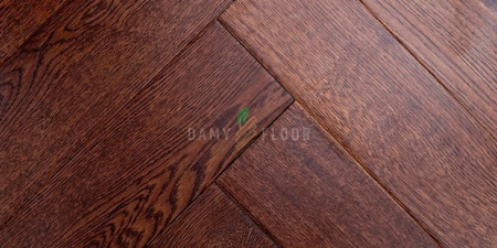 Массивная доска Damy Floor Luxury Английская елочка Каштановый Селект 600 мм