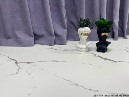 ПВХ плитка, кварц виниловый ламинат Vinilam Ceramo Stone Glue Итальянский Мрамор 83444