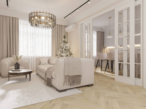 Инженерная доска AlixFloor Английская елка ALX1056HB 4V Дуб Песочно-Серый 600x100x15