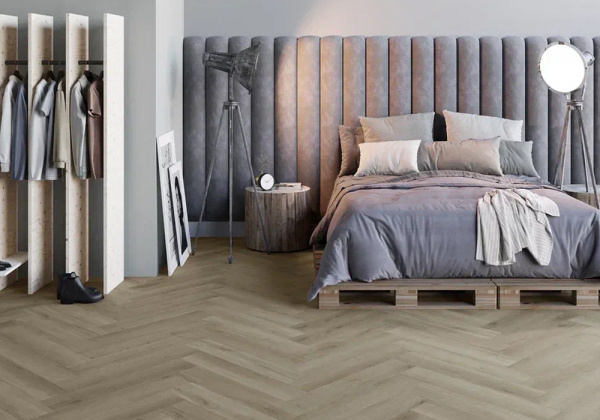 SPC ламинат Invictus Maximus Herringbone River Oak Silt