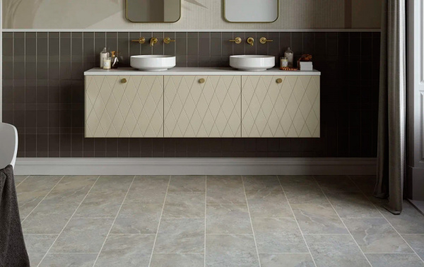 ПВХ плитка, кварц виниловый ламинат Invictus Primus Dryback Tile York Stone Powder