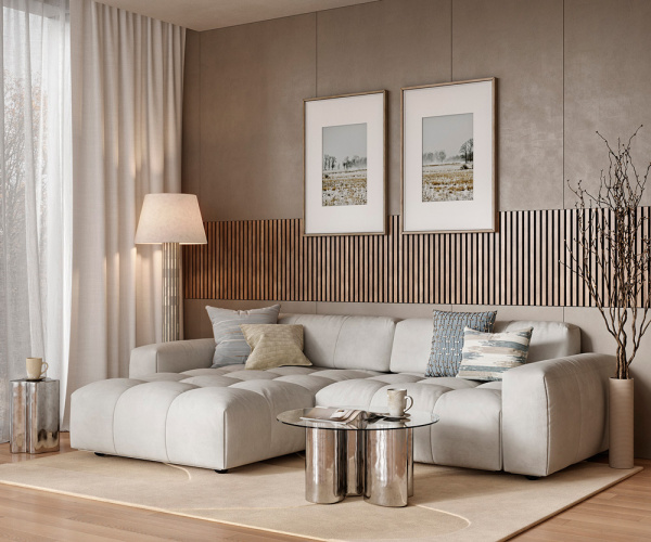 Акустическая панель Cosca Decor Сканди Ясень Тирамису, 1200x600x19мм