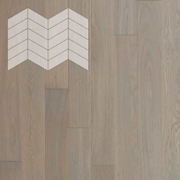 Инженерная доска Lab Arte Елка Chevron Французская Дуб Натур Concrete лак 400/337х110х14/60°