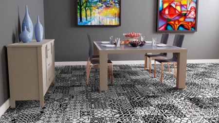 Ламинат Falquon Quadraic Black and White Q002