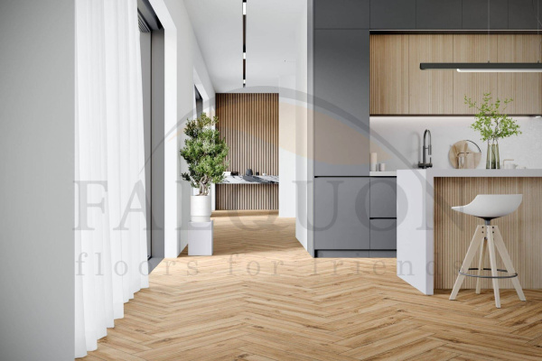 SPC Ламинат Falquon The Floor Herringbone 6/33 P1003 Vail Oak 740x148