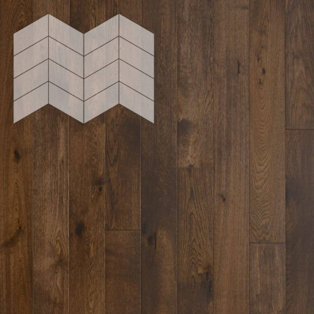 Паркетная доска Lab Arte Chevron Дуб Рустик Коньяк лак 348-400x90x14