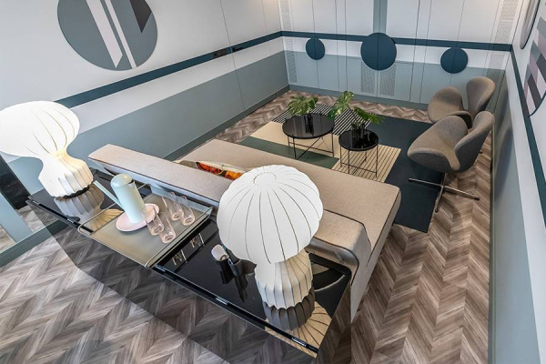 Пробковое покрытие Corkstyle Chevron Silver Замковое 1235x305x10