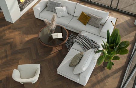 SPC Паркет Quartz Parquet Английская Елка 5/43 4V 33-400-29 Орех Американский 635x127