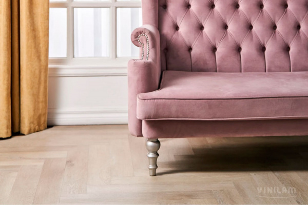 ПВХ плитка, кварц виниловый ламинат Vinilam Parquet Herringbone Glue Скандинавский GD11188