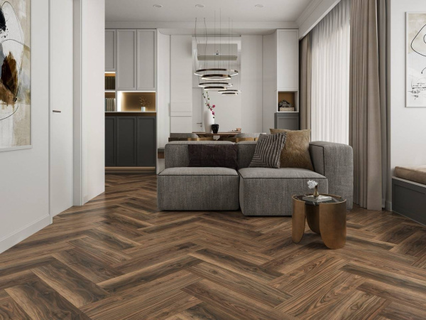 SPC Ламинат Cronafloor Herringbone 4.5/42 4V H018 Дуб Ле-Ман 640x128