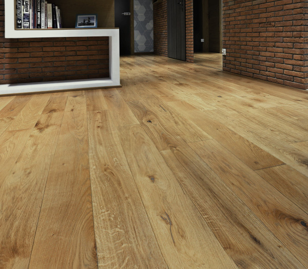 Двухслойная инженерная доска, дуб+фанера Termo Wood 16 200 (Рустик)