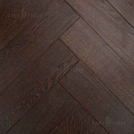 Массивная доска Damy Floor Luxury Английская елочка Шоколадный Евростандарт 600 мм