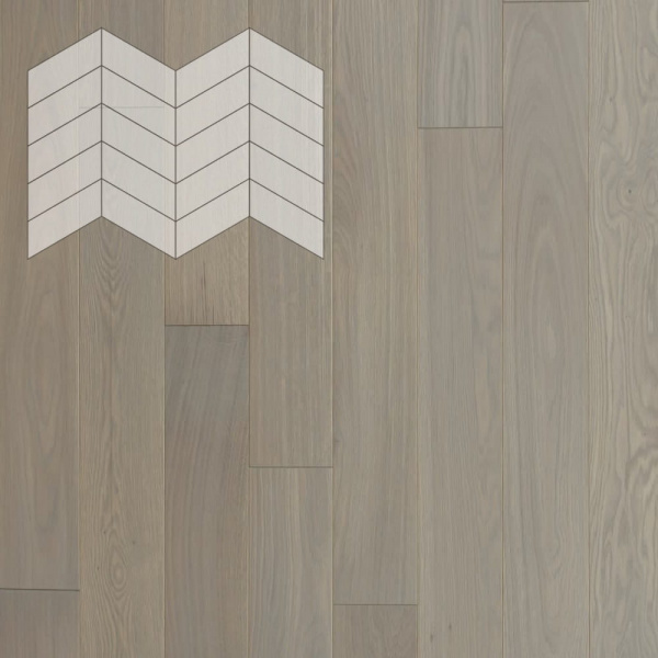 Инженерная доска Lab Arte Елка Chevron Французская Дуб Рустик Concrete лак 400/337х110х14/60°