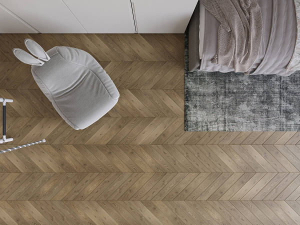 Инженерная доска AlixFloor Французская елка ALX1058CV 4V Дуб Кантри Темный 600x100x15