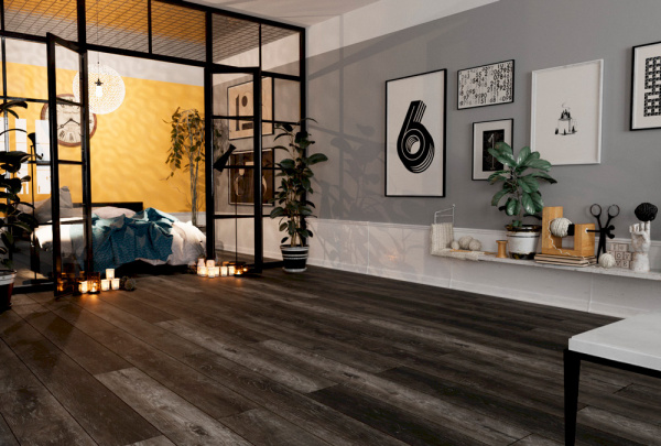 SPC ламинат Planker Rockwood Дуб Оникс 1001