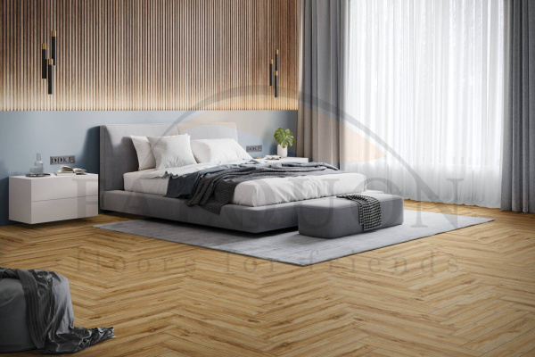 SPC Ламинат Falquon The Floor Herringbone 6/33 P1004 Riley Oak 740x148