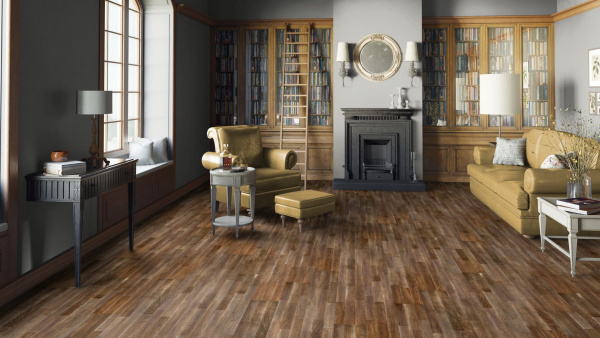 Паркетная доска Tarkett Salsa Дуб Шоколад Браш