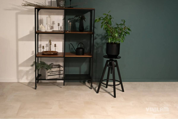 LVT Ламинат Vinilam Ceramo Stone Glue 2.5/43 4V 71615 Бетон Белый 950x475