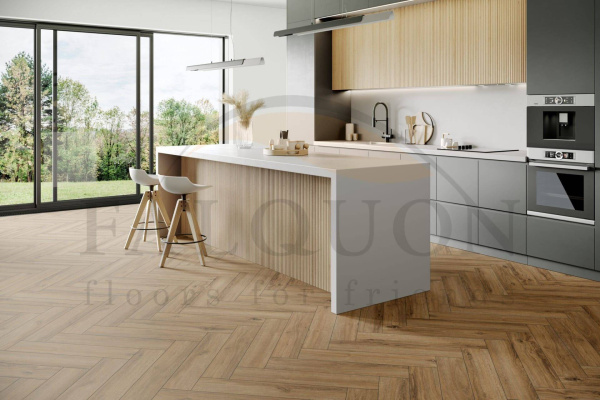 SPC Ламинат Falquon The Floor Herringbone 6/33 P1006 Jackson Oak 740x148