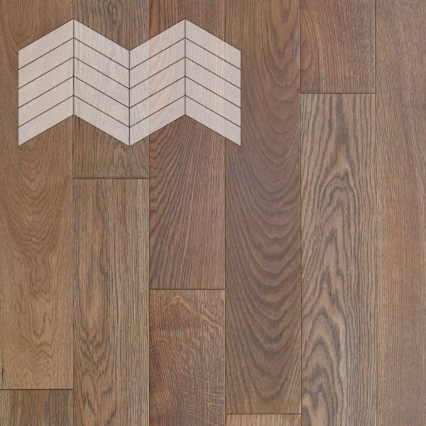 Инженерная доска Lab Arte Елка Chevron Французская Дуб Натур Гамлет лак 600/510х90х14/45°