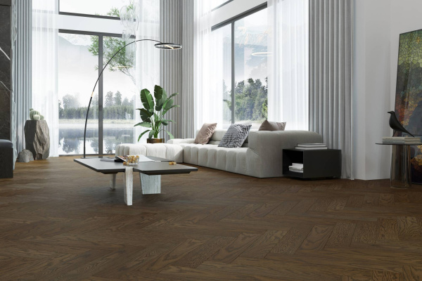 SPC Паркет Quartz Parquet Английская Елка 5/43 4V 33-413 Дуб Брауни 635x127