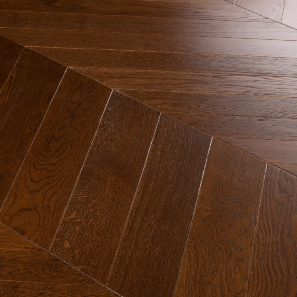 Инженерная доска Lab Arte Елка Chevron Французская Дуб Селект Табак лак 600/490х110х14/3/45°