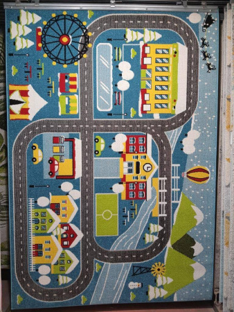 Ковер Play Rugs D580A BLUE/CREAM 0.8x1.5