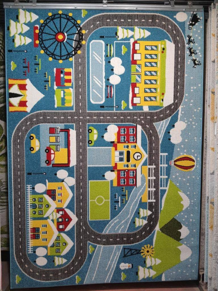 Ковер Play Rugs D580A BLUE/CREAM 0.8x1.5
