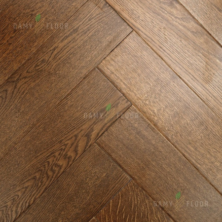 Массивная доска Damy Floor Luxury Английская елочка Ореховый Селект 500 мм